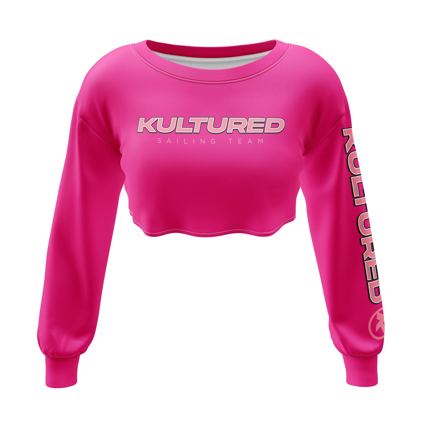 “ISLAND TOUR V4” MICRO-CROP RASH GUARD – PINK