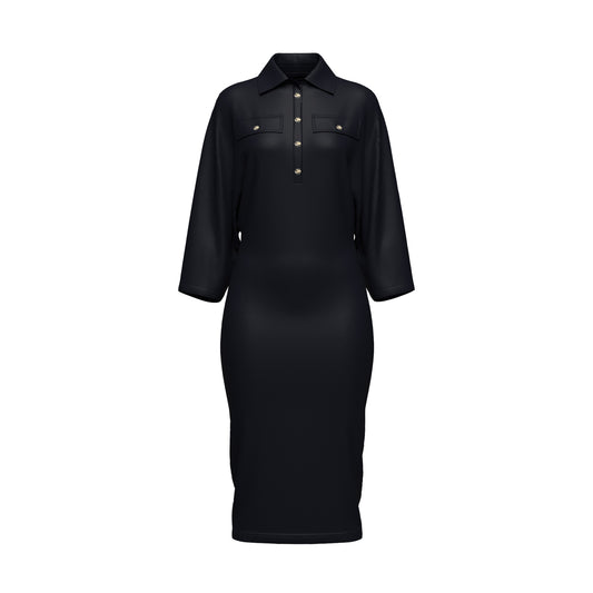 THE DRIFT DRESS - BLACK (LONG)