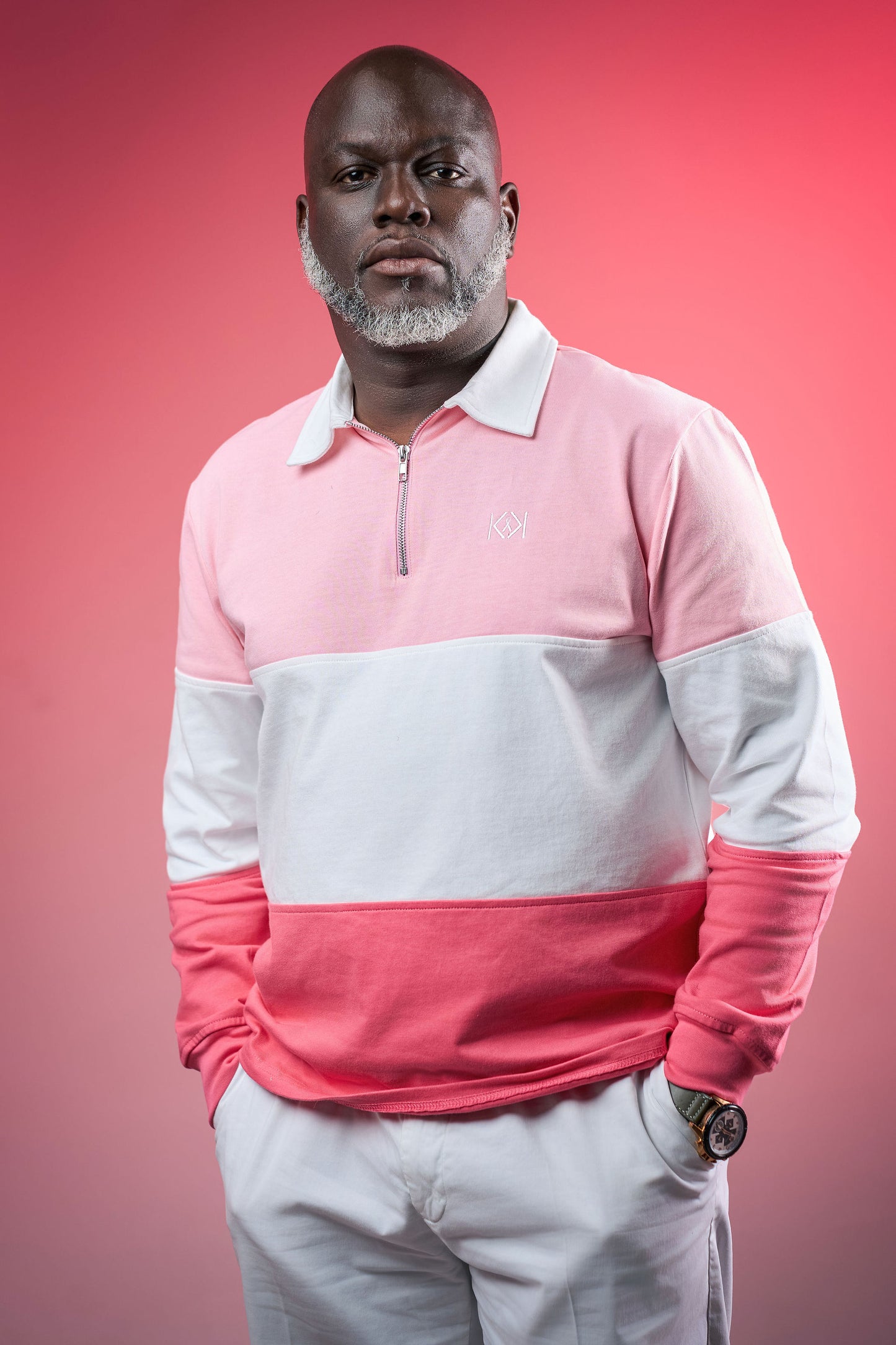 "PINK SAND" ZIP POLO