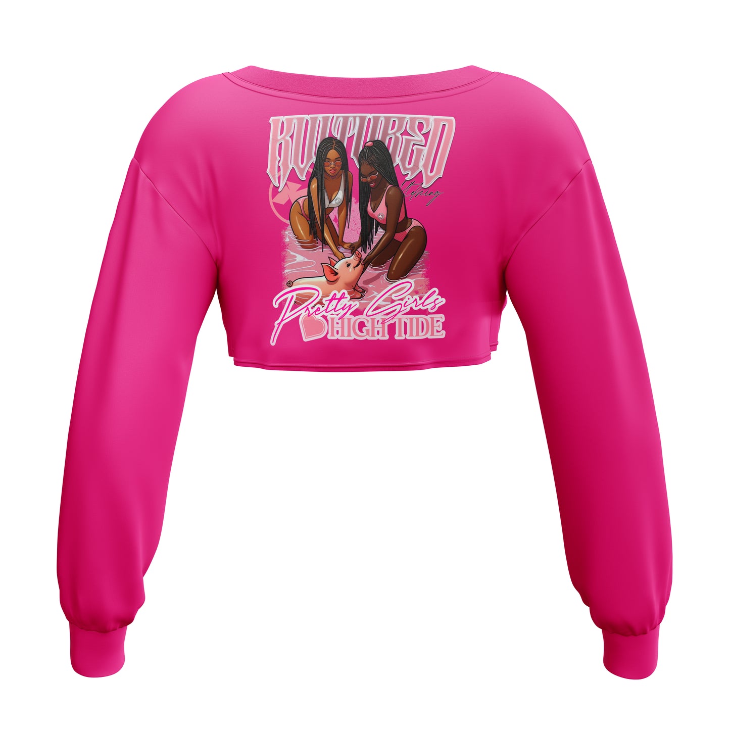 “ISLAND TOUR V4” MICRO-CROP RASH GUARD – PINK