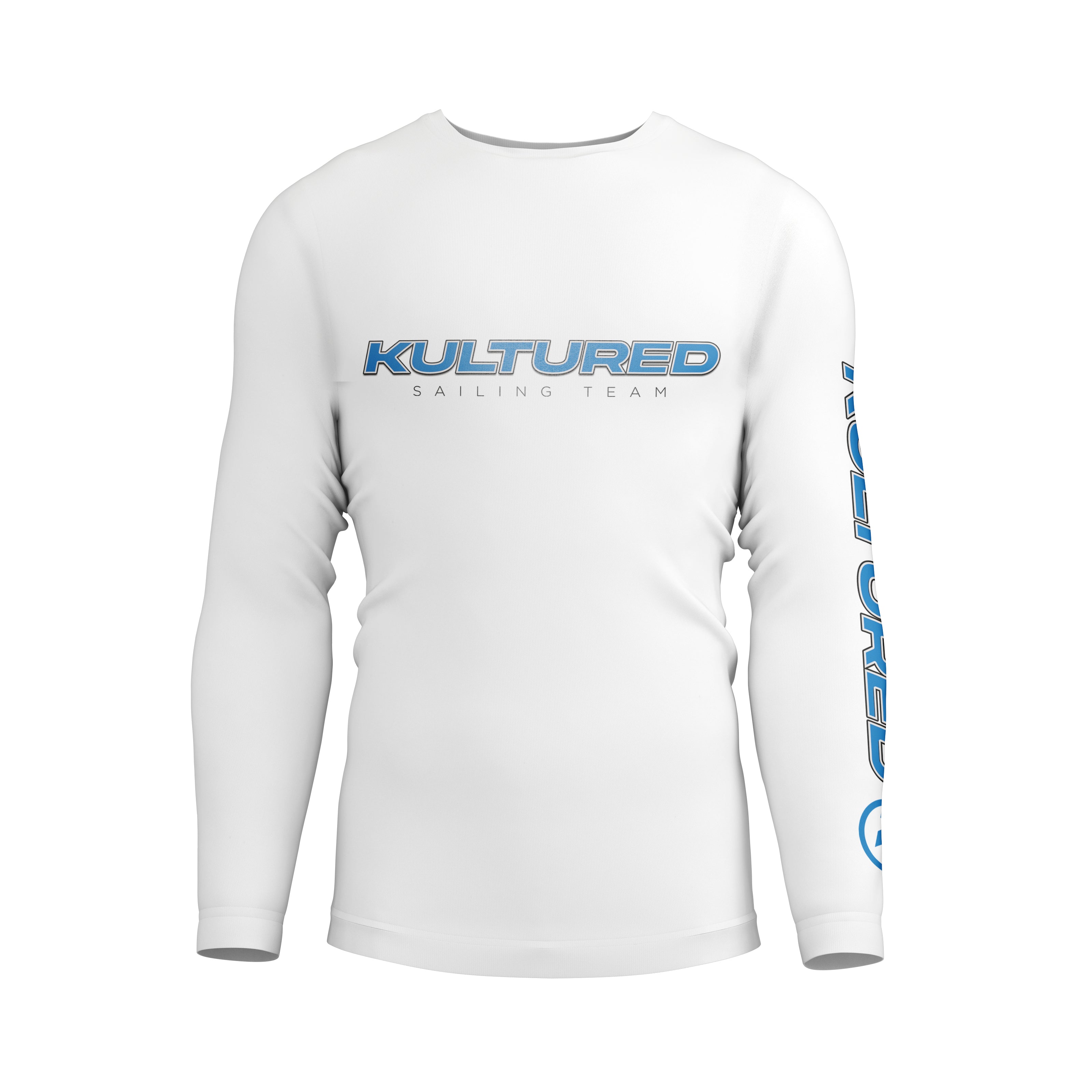 “ISLAND TOUR V2” HOODED RASH GUARD – BLUE – Kultured Klothing Co.