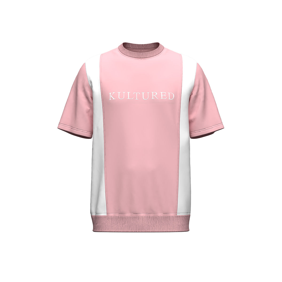 "PINK SAND" COLOR BLOCK TEE - CORAL