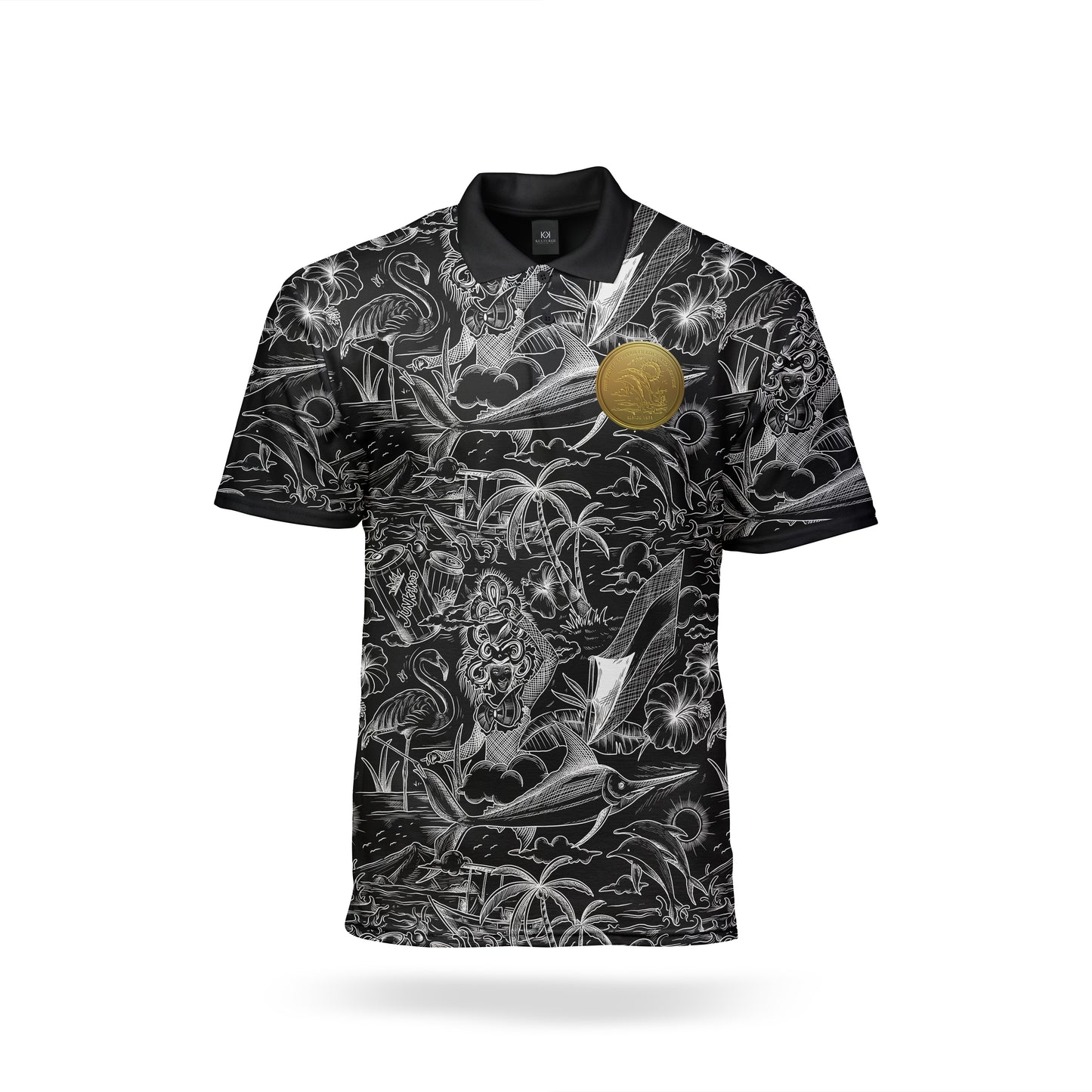 "BAHAMIAN KULTURE" POLO - BLACK