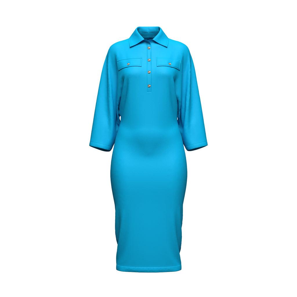 THE DRIFT DRESS - AQUA (LONG)