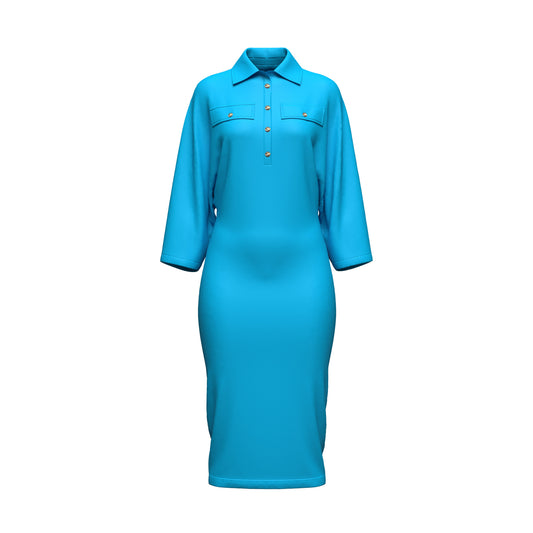 THE DRIFT DRESS - AQUA (LONG)