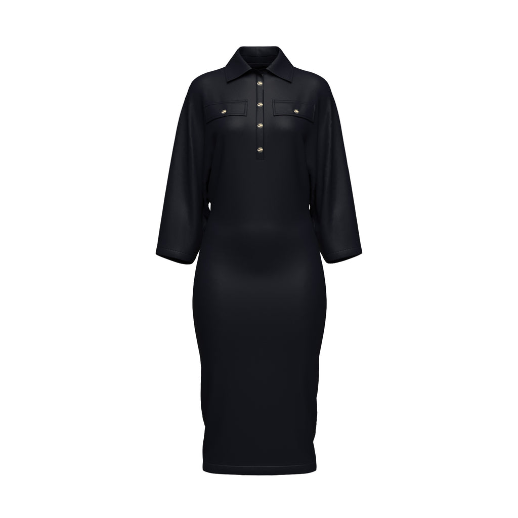 THE DRIFT DRESS - BLACK (LONG)