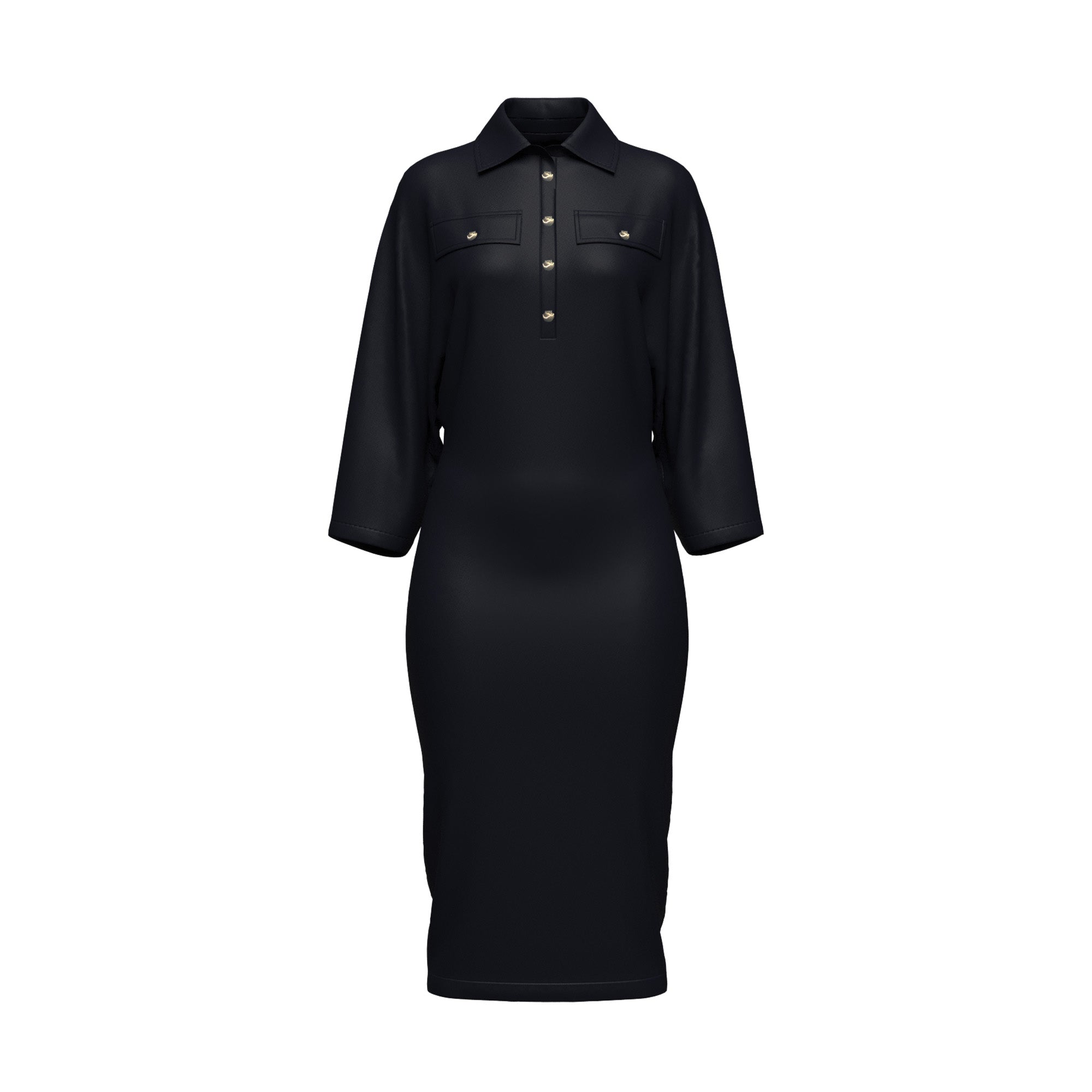 THE DRIFT DRESS - BLACK (LONG)