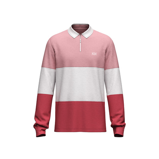 "PINK SAND" ZIP POLO