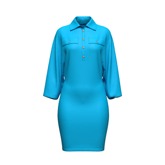 THE DRIFT DRESS - AQUA (SHORT)