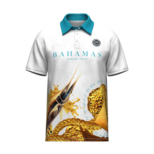 THE SEAFARER POLO - WHITE (AQUA COLLAR)