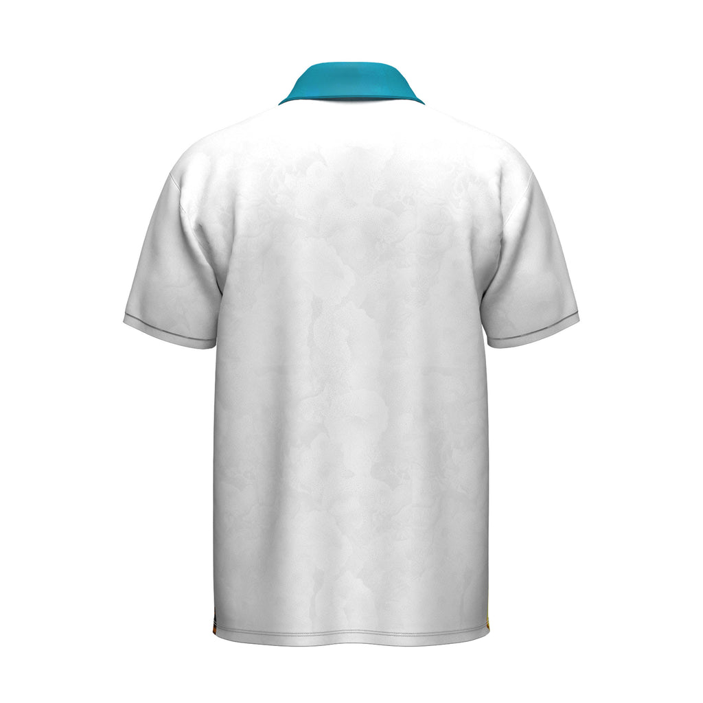 THE SEAFARER POLO - WHITE (AQUA COLLAR)