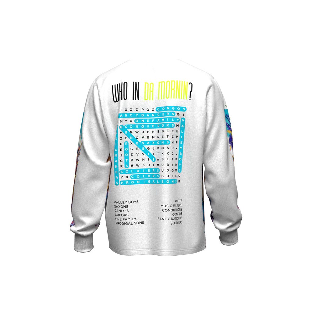 "JUNKANOO FEVER" LONG SLEEVE TEE - WHITE