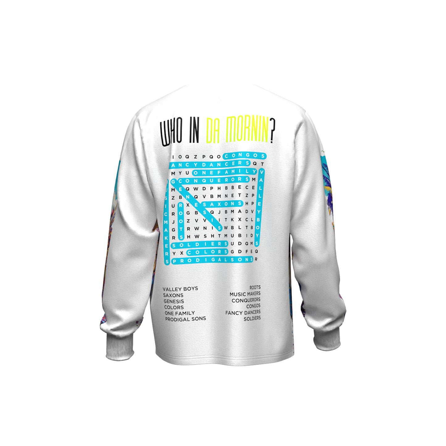 "JUNKANOO FEVER" LONG SLEEVE TEE - WHITE